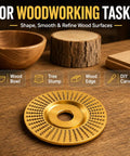 Image showing a Three Piece Angle Grinder Polishing Pad Kit for wood sanding and finishing with flat beveled curved grooved discs.