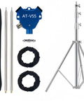 Grab And Go Portable Ham Radio Antenna Kit With Tripod For 7 To 430 MHz Inverted V Design showing components and support stand.