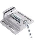 Solid 2.75 Inch Heavy Duty Drill Press Vise crafted from durable aluminum alloy, showcasing steel jaws for secure woodworking.