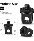 Two Pack 1/4-20 Camera Neck Strap Screws With Rubber Padded Eye Bolts Hella Secure Metal Holder dimensions and specs overview.