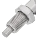 Built Like A Tank Stainless Steel Indexing Plunger With M16 X 1.5 Thread Retractable Lever Locking Bolt close-up detail.