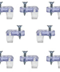 Premium Glass Panel Retainer Clips 8-Pack for Curio China Kitchen Cabinets and Window Inserts showing all clips with screws.