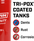 Two Gallon Tri Poxy Open Head Sprayer For Pros And DIY Garden Care showing tri-poxy coating details against rust, dents, corrosion.