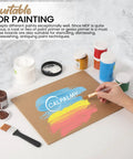Hand painting on 11 by 14 inch MDF board, showcasing vibrant colors suitable for DIY carpentry work and crafts.