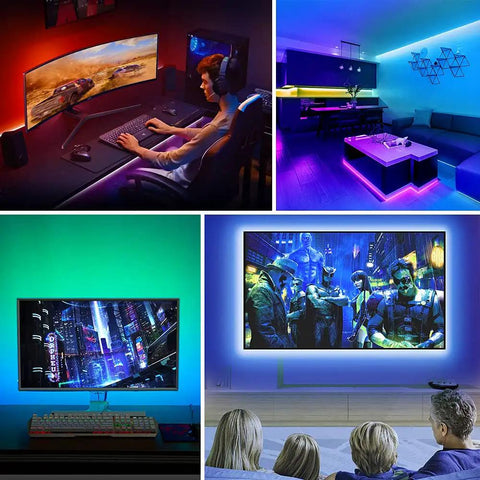 LED TV Backlight Kit With Remote For 24 To 40 Inch TVs And PC Monitors 16 Colors And 4 Dynamic Modes 10 Brightness Levels