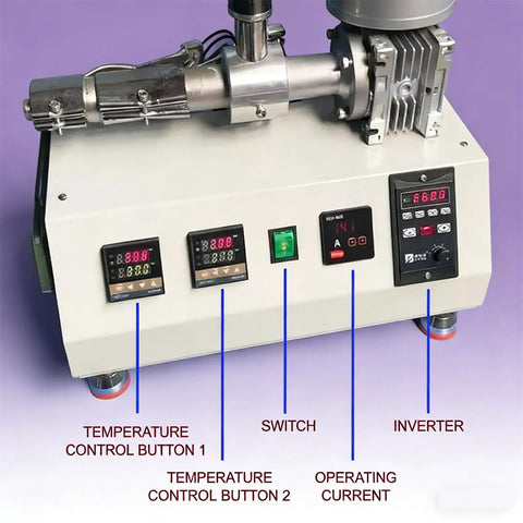 Control panel of Heavy Duty 3D Printing Filament Recycler And Extruder Machine With Smart PID Temp Control.