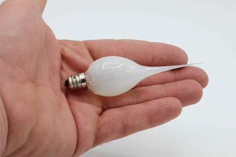 Silicone Dipped 7W Incandescent Candle Lamp Bulbs, Country Style Electric Chandelier Lights, Realistic Candle Look That Looks Legit, held in hand