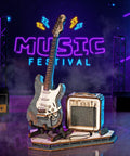 Dope Detailed One Eighth Scale Electric Guitar 3D Puzzle Kit For Adults Wooden Craft Model With Amplifier And Stand Realistic Guitar Replica For Home And Desk Decor Collectible Gift displayed with amplifier and stand