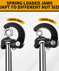 11 Inch Basin Wrench With Adjustable Jaws For Tight Spaces Swivel Head 180 Degree Access Faucet Nut Tool jaws detail