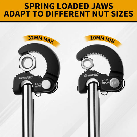 11 Inch Basin Wrench With Adjustable Jaws For Tight Spaces Swivel Head 180 Degree Access Faucet Nut Tool jaws detail