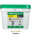 Powerlags XF Five Sixteenth Inch By Three Inch Interior Pancake Head Structural Wood Lag Screws 250 Pack No Drill Needed Yellow Zinc T40 Torx Drive