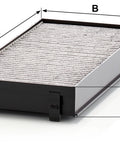 Cabin Air Filter 64 31 6 945 586 Exact Fit For Cars With Pollen Dust And Gas Filtration, rectangular design with measurements