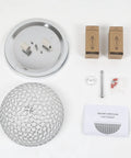 Crystal Flush Mount Ceiling Light Two Light Fixture With Chrome Finish And Sparkling Crystal Bowl Shade, parts view.