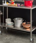 Rock Solid 4 Inch Expanding Stem Casters Delivering Ghost Quiet Tpe Roll With Lock Brakes For No Sweat Setup On Commercial Kitchen Prep Tables And Workbenches Fits Classic Round Tubes Handling 705 Pounds Per Caster Pack Of 4 on kitchen prep table.