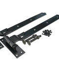 Heavy Duty Hook And Band Hinges For Shed Barn Gates Badass Durability And Sturdy As Heck Solid Black Metal Hardware with screws