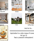 Image showcasing various room settings, with a Vintage Metal Sign Ramen Noodle Art Tin Sign Poster for diverse decor use.