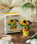Sunflower Bee Mini Flower Bonsai Building Toy Set For DIY Nature Garden Decor With Colorful Blossoms Bees Dragonflies And Butterflies Creative Blocks Play Kit For Kids And Hobbyists To Build A Serene Mini Landscape, 279 pcs, plastic