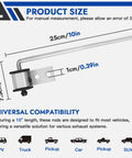 Diagram showing Beefy Heavy Duty Stainless Steel Exhaust Hanger Rods, 3/8 Inch By 10 Inch, with dimensions and vehicle compatibility