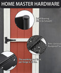 Close-up of a 4 Inch Decorative T Strap Hinges Set With Screws Built To Last Heavy Duty Black Tee Hinges for sheds illustrated on door.