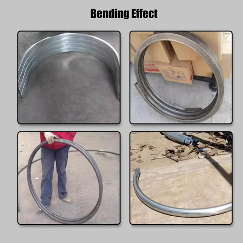 Bending effect of steel tubes using the WYDDDARY 220V 3HP Electric Pipe Bender Machine for construction projects.