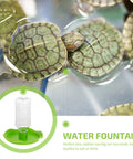 Automatic Reptile Water Feeder For Lizards Turtles And Geckos Tank Gravity Self Filling Bowl beside turtles in shallow water.