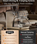 Game Changer Espresso Machine With Built In Grinder And Quick Dairy Frother For Easy Hot To Iced Drinks with smart dosing and tamping system.