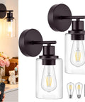 MATAMEYE Battery Operated Wall Sconce Set of 2, Rechargeable Wall Lights with clear glass shades and remote control.