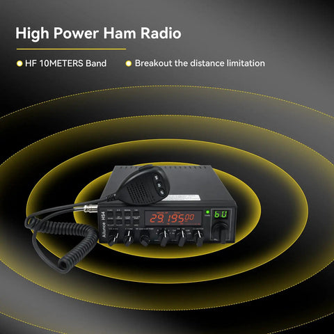 Long Range 10 Meter Ham Radio Base Station Transceiver With SSB CW LSB USB AM FM PA Noise Reduction SWR Protection ASQ on display