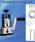 Manual Wire Stripper Machine For 0.06 To 1 Inch Wires, Dual Operation Drill Powered Or Hand Crank, Cable Wire Stripper Tool For Scrap Copper Recycling With Spare Blade, Beefy Heavy Duty.
