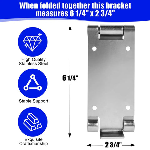 One Pair Low Headroom Garage Door Top Brackets And Hinges For Standard Lift Doors Fits 12 Inch Or 15 Inch Radius Tracks Works With Clopay And Hurricane Brackets Ideal For Roller Replacement And Repairs. Stainless steel bracket size 6 1/4 x 2 3/4 inches.