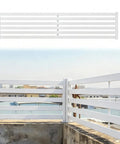 Top Shelf Outdoor Balcony Guardrail With Custom Length Aluminum Panels Built Like A Tank for Patios, white surface mount, 25.6cm tall.
