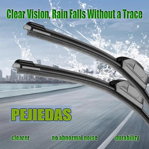 Prime Front Wiper Blades 24 Plus 19 Inch Set Oem Quality All Weather Windshield Scrubber With Teflon Coating For Toyota Camry Honda Accord Chevy Impala Zero Streaks Slick Clean Drive, shown with a backdrop of water spray.