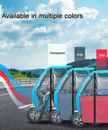 Three-Wheeled Electric Tricycle Cover With Transparent Rain Curtain For Outdoor Riding And Cargo Haul Weatherproof Shield With Reflective Strips For Safer Night Visibility Easy Fit On Electric Powered Trikes, transparent gray red colors