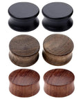 Organic Wood Ear Gauges Set, 6 Pieces, Double Flared Saddle Plugs Stretcher for Punk Piercing, Three Quarter Inch 20mm Gauge