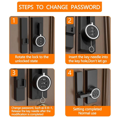 Steps to change password on 2 Pack White 180 Degree Barn Door Lock With 3 Digit Password Keyless Mechanical Lock Flip Latch.