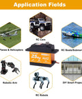 HobbyPark 25kg high-torque waterproof RC servo with metal gears and 25T horn (center image)
