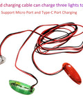 3 Piece LED Light Kit For RC Planes And Drones With Rechargeable Red Green White LEDs Ultra Bright Navigation Lights charging setup