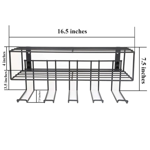 Front view of Wall Mount Drill Holder Organizer Rack For Power Tools And Utensils, Heavy Duty Iron Cordless Drill Holder