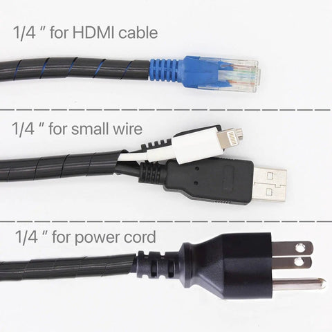 Spiral Cable Wrap Ten Feet One Quarter Inch Wire Wrap Cord Covers Bundle Sleeve Hose for HDMI, small wire, power cord.