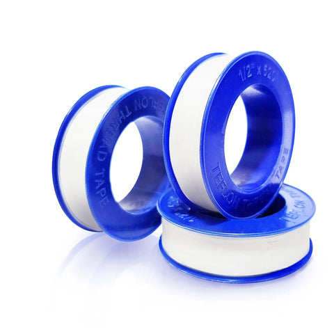 4 Rolls 1/2 Inch Wide PTFE Thread Seal Tape 520 Inches Per Roll Plumbers Tape For Water Pipes And Shower Heads No Leak Seal White High Density PTFE Tape For Tight Fittings