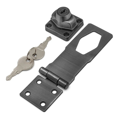 Heavy Duty 4 Inch Keyed Hasp Locks Lock It Down Tight, Built Like A Tank With Solid Zinc Alloy, Sleek Black Coating And Matching Keys For Sheds Barns Or Driveways Today