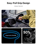Heavy Duty NACS To CCS Electric Vehicle Adapter Featuring Killer 500A Max 1000V Fast Charging for easy unplugging with ergonomic handle.