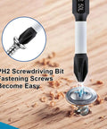 PH2 screwdriver bit fastening screws on wood surface from Badass Dry Diamond Tile Drill Bit Set With Magnetic Phillips Ph2 Screwdriver Bits For Crushing Hard Porcelain Ceramic Granite Marble In Every Standard Size Rock Solid Tool Kit.