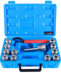 MT2 Shank ER32 Chuck Kit With Eleven Collets From One Eighth To Three Quarter Inch Increments In Sixteenth Inch Morse Taper Collet System Pro Grade Alloy Steel 0.0005 Inch Accuracy For End Mills Drills Reamers. Blue case with MT2 ER32 chuck, 11 collets, and wrench