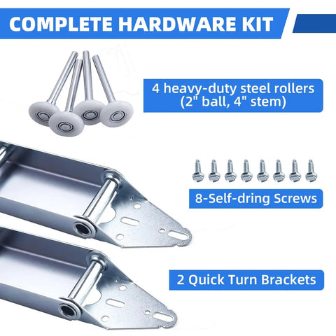 Quick Turn Top Fixture Brackets For Garage Doors With Rollers And Screws Included Space Saving Hardware Must Have Set Of 2