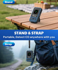 Portable Carbon Monoxide Detector With 15 Day Standby, Rechargeable Mini CO Monitor For Travel And Camping on table