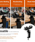 360 Degree Rotating Bench Vise Stand For Grinders And Drill Presses, CNC Machined Beefy Heavy Duty Vise Grinder Mount with 3.58 Inch Jaw Opening in use for electric working, woodworking, and model making.