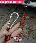 Tough As Nails Trailer Breakaway Cable With Universal RV Camper Brake Tether Line and Heavy Duty Stainless Steel Safety Cord close-up view.
