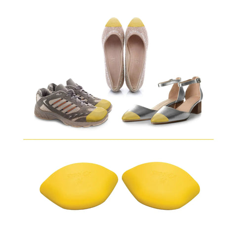 Memory Foam Shoe Inserts For Big Shoes Fit Unisex Toe Box Fillers For Wide Feet Or Differing Sizing Create A Snug Adjustable Fit In Any Shoes With Comfort Padding shown with different shoes
