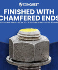 Close-up of Hot Dip Galvanized Three Eighths Inch Threaded Rods 24 Inch Long 16 TPI UNC Coarse 8 Pack detail with nuts